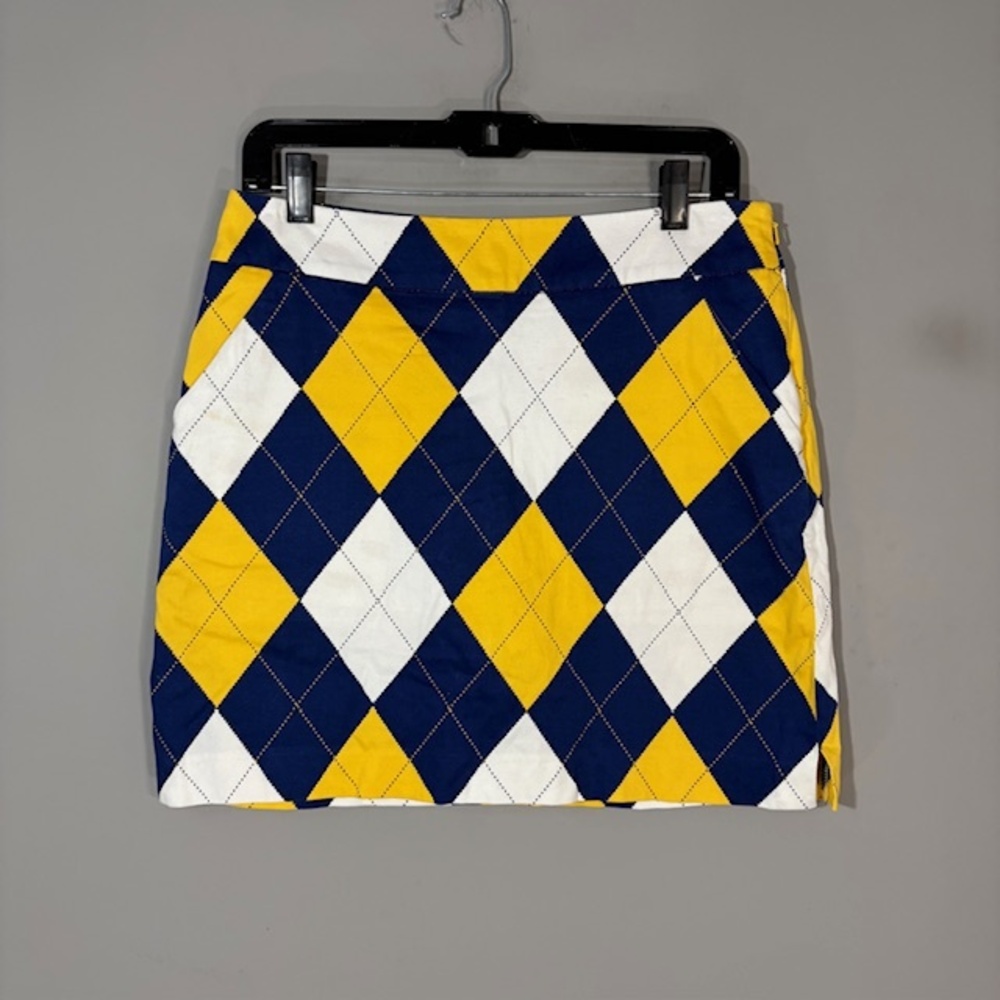 Loudmouth Skort Womens 6 Multicolor Argyle Golf Straight Short Zip Lined Stretch